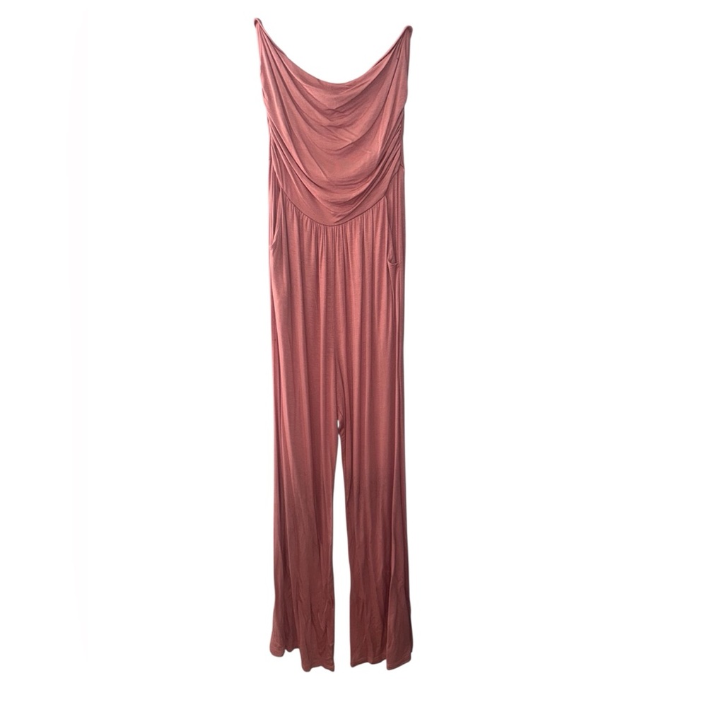 Active USA strapless Draped One Piece Jumpsuit  in Pink